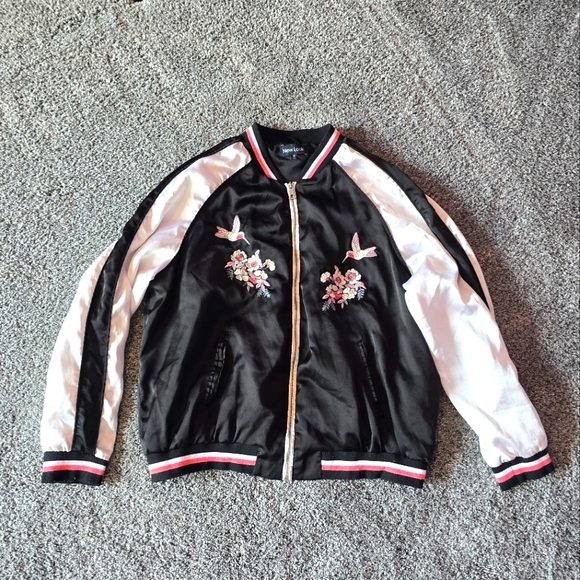 New Look | Jackets & Coats | New Look Black And White Bomber Jacket ...